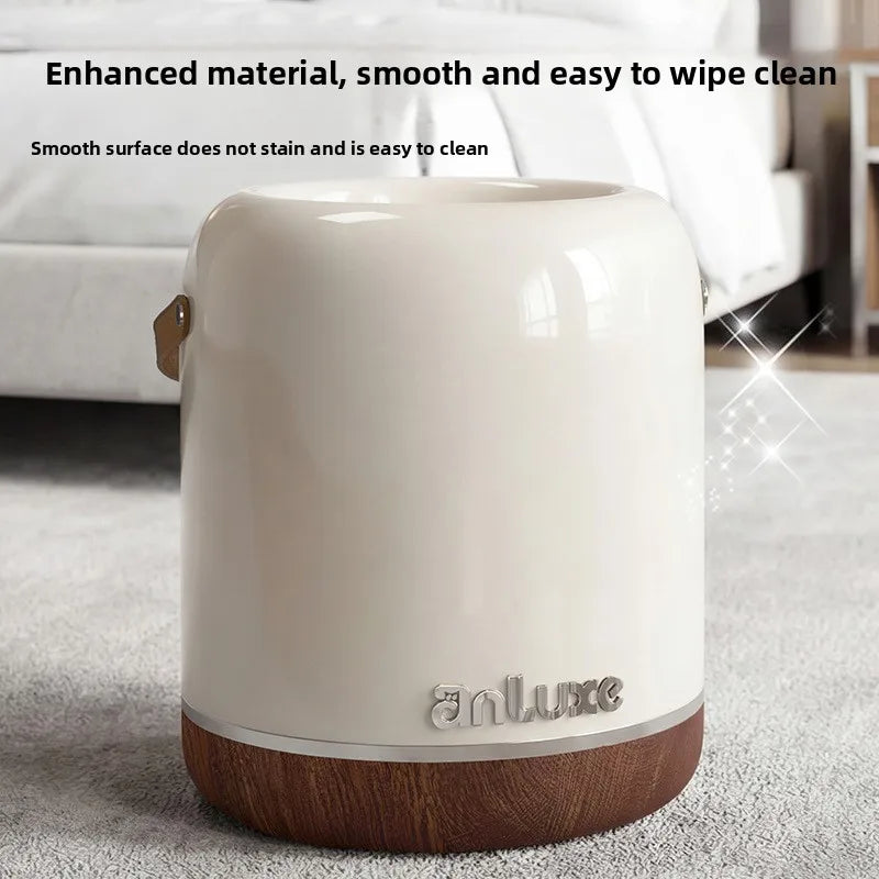 Household uncovered living room trash can 2026 new bedroom light luxury high-end large-capacity movable paper basket with wheels Oasis Select