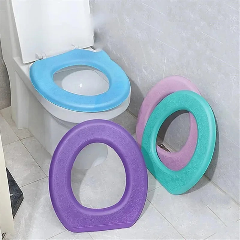Waterproof Toilet Seat Cover Washable Sticker Foam Portable Silicone Toilet Lid Cover Cup Covers Bathroom Accessories Oasis Select