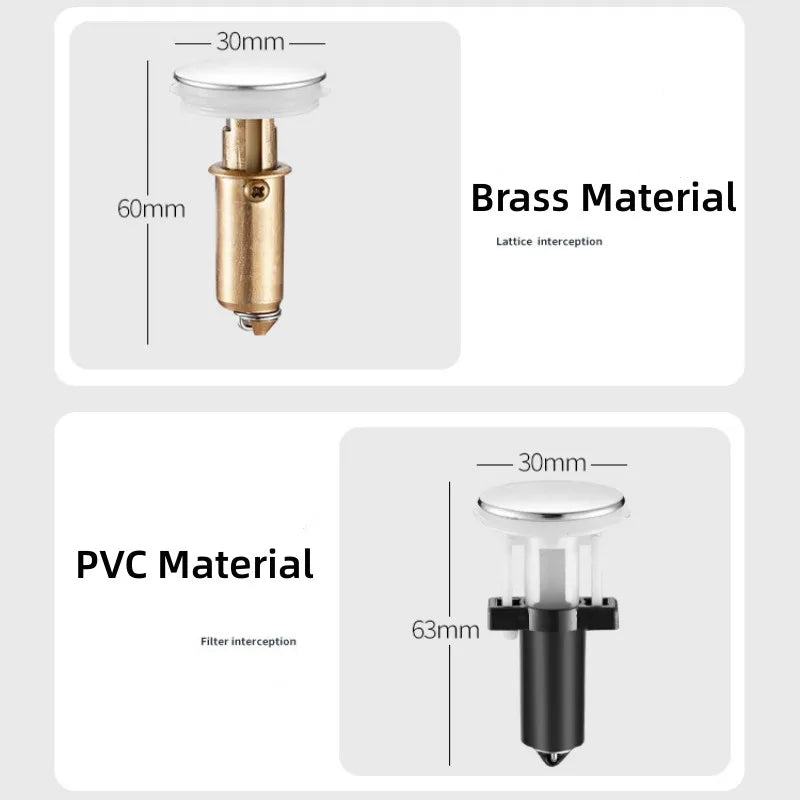 Stainless Steel Floor Drain Filter Mesh Pop-Up Bounce Core Basin Drain Stopper Shower Hair Catcher Strainer Bathroom Accessories Oasis Select