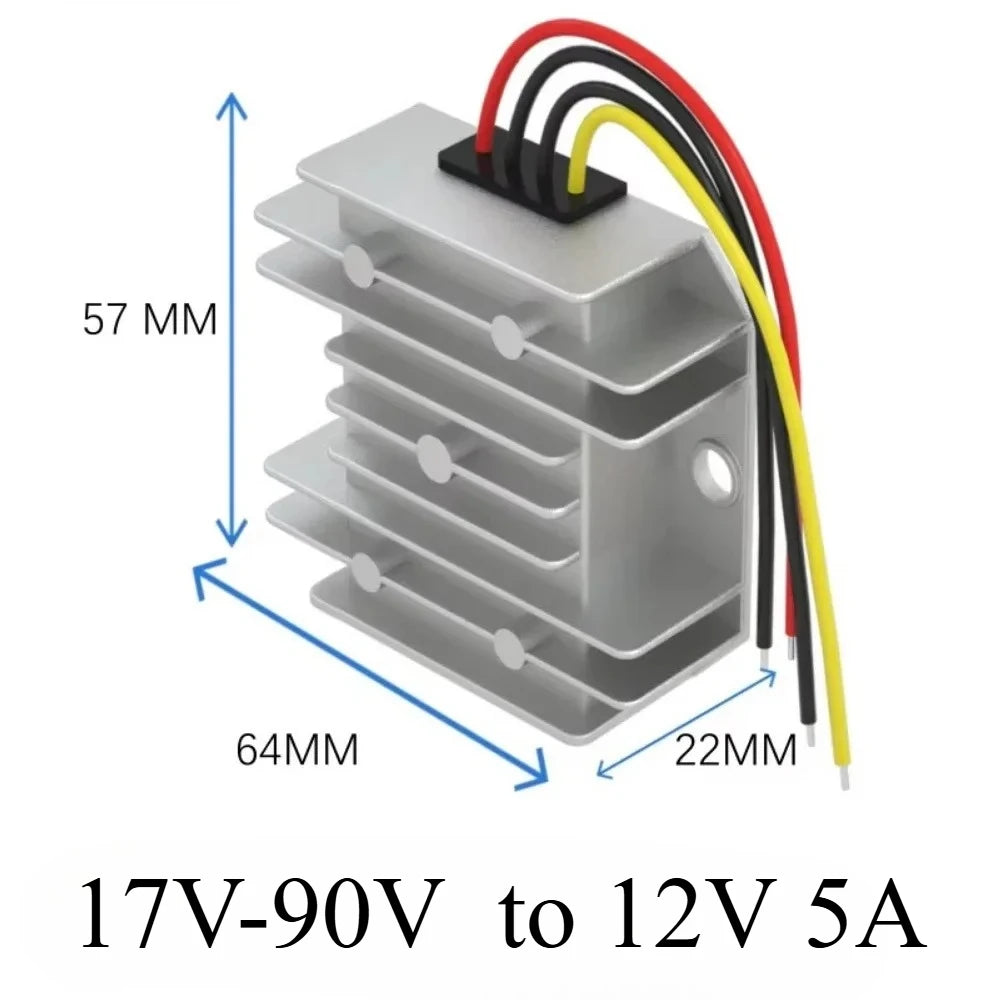 Buck 20V-96V 72V to 12V 60A 50A 40A 30A 20A 15A 10A 5A Step Down DC DC Converter Regulator 48V 60V Voltage Reducer Golf Cart Oasis Select 17V-90V to 12V 5A 20V-90V 12V