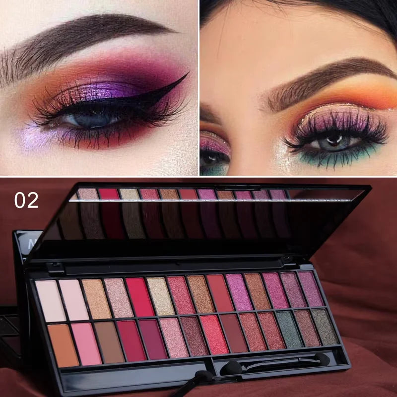28-Color Eyeshadow Palette | Nude Matte Glitter Earthy Tone Highly Pigmented Waterproof Brown Shimmer | Y2K Valentine's Day Gift Oasis Select 02