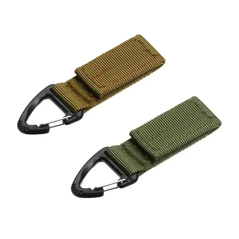 2/4Pcs Tactical Hanging Key Hook Clip Clamp Buckle Nylon Webbing Molle Belt Carabiner Outdoor Strap Climbing Accessories Oasis Select mixed 2pcs 1