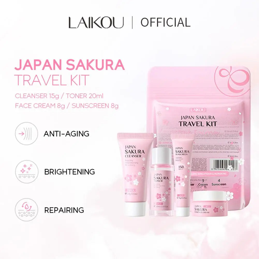 LAIKOU Sakura 4-Piece Skincare Set – Hydrating Gift Kit Skincare Gift Set Oasis Select