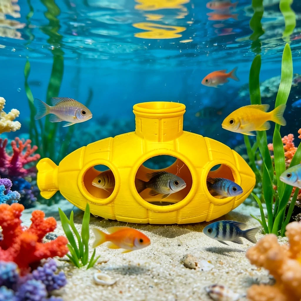 Submarine Fish Tank Decoration Aquarium Decoration The Hiding Place of Small Fish Submarine Excellent Gift for Fish Farming Oasis Select