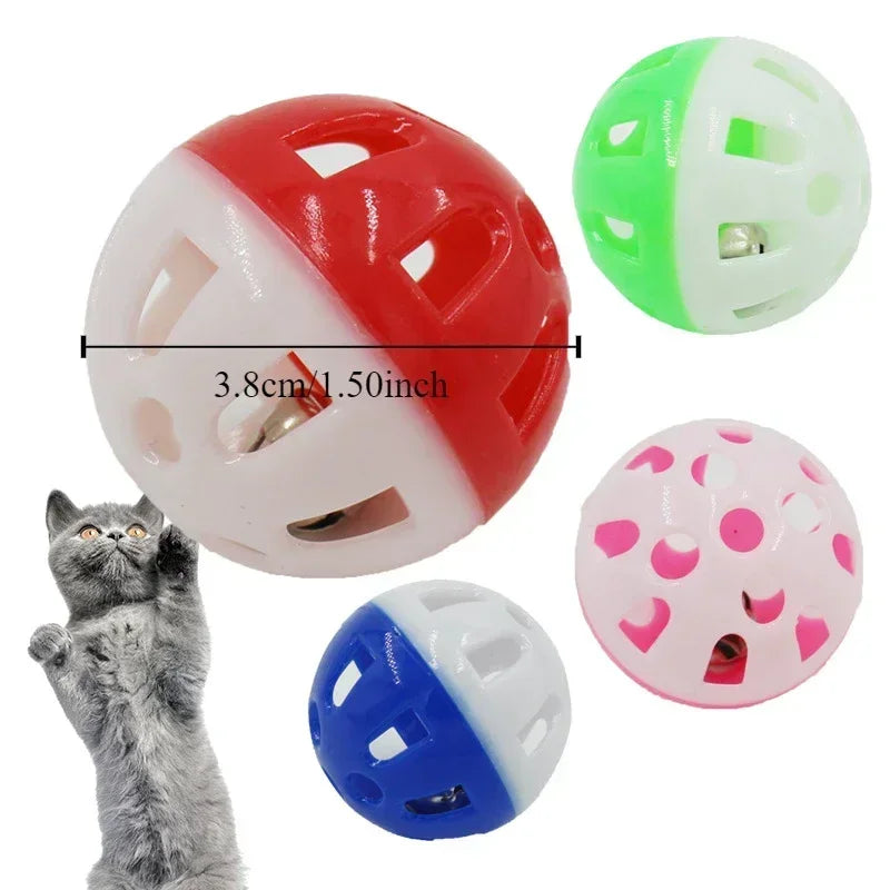 Pet Parrot Toy Colorful Hollow Rolling Bell Ball 10pcs Small Pet Cat's Cockatiel Parrot Chew Cage Fun Toys Pet Bird Supplies Oasis Select
