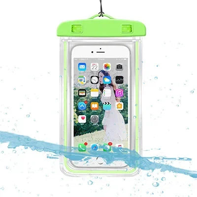 6-Inch Waterproof Phone Pouch for Drift Diving Swimming - Underwater Dry Bag Case Cover for Water Sports Beach Pool Skiing Oasis Select green