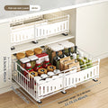 Kitchen telescopic drawer pull basket foldable pull-out rack wardrobe multi-functional storage rack cabinet layered rack Oasis Select White 2-piece set