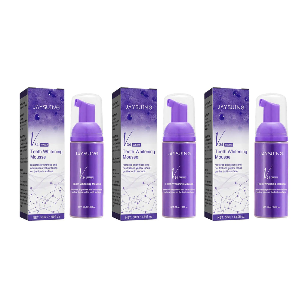 V34 Whitening Toothpaste Mousse – Remove Stains & Bad Breath Whitening Toothpaste Mousse Oasis Select 3x50ml boxed
