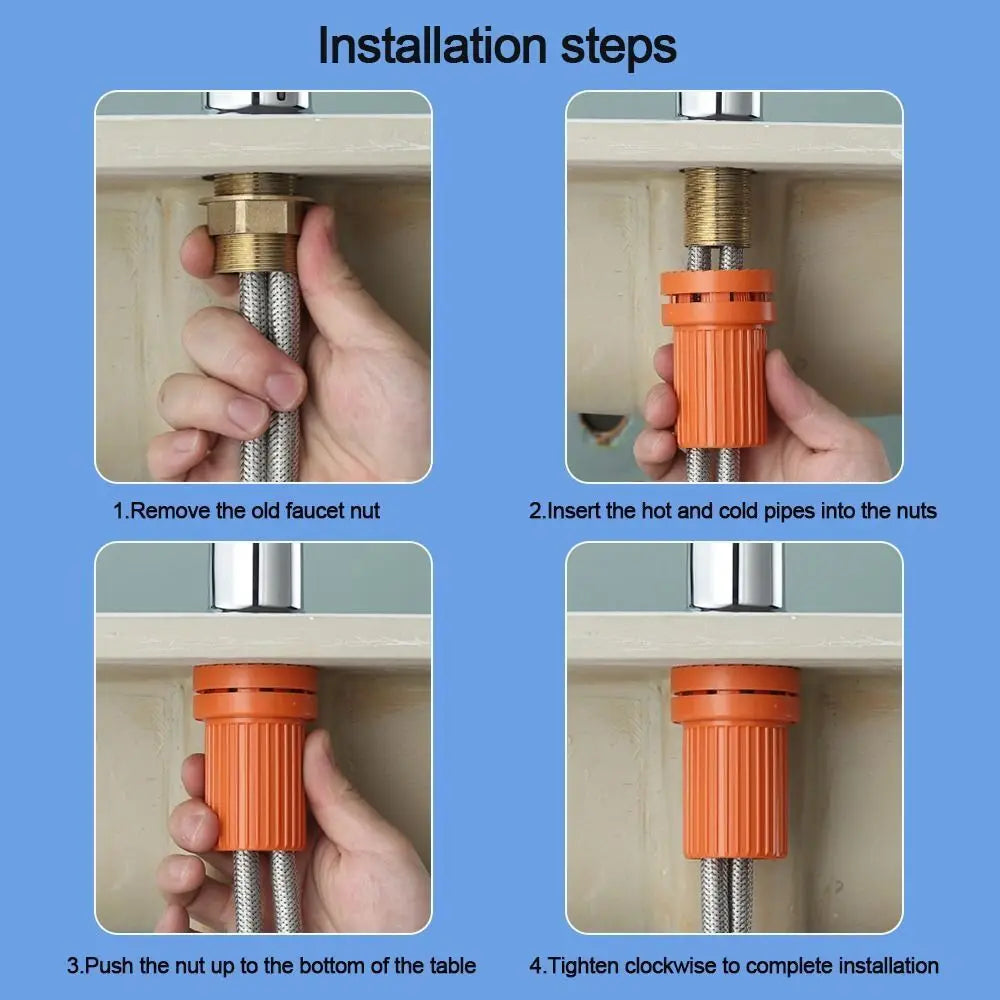Faucet Fixed Base Wash Basin Fixation Foot Nut Tap Fastener for Kitchen Bathroom Sink Faucet Quick Install Repair Accessories Oasis Select