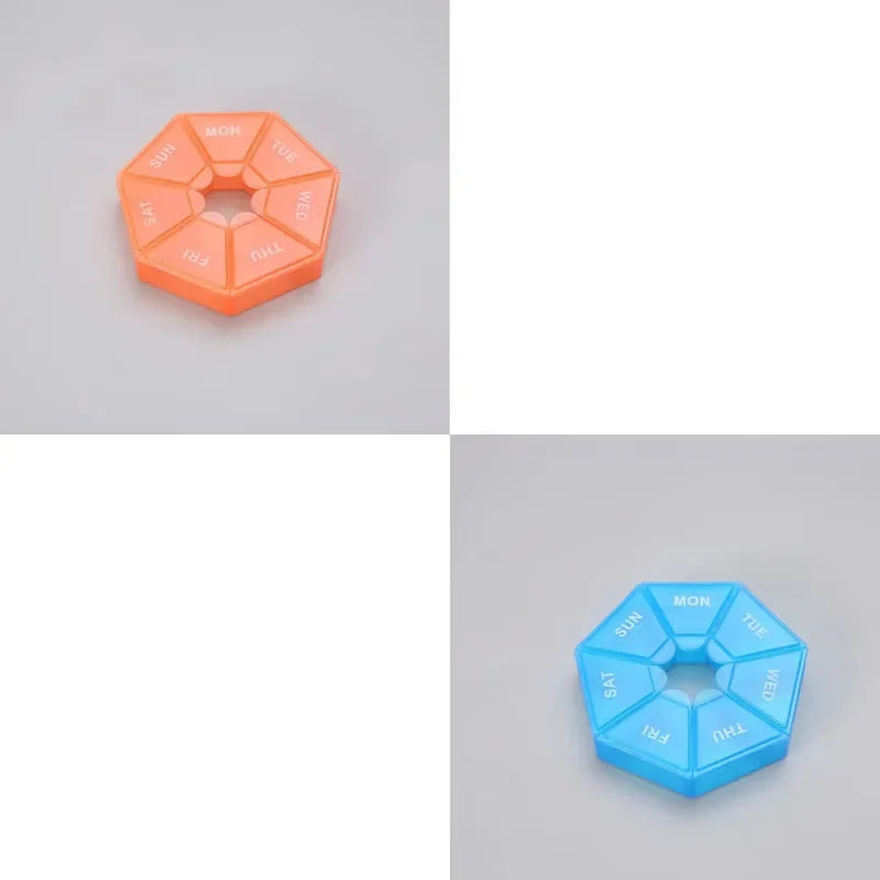 1 2 Week 7 Corners Pill Box Round Boxes One Small Mini Days Portable