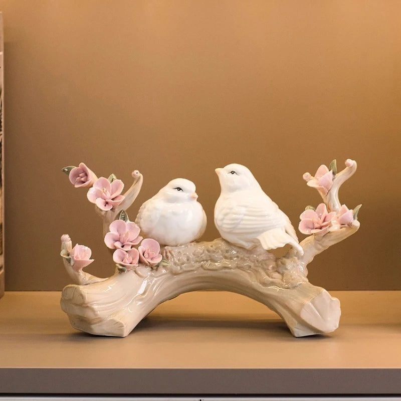 Modern Ceramic Bird Ornament Home Living Room Wine Cabinet Soft Decoration European Room Desktop Ornament Oasis Select