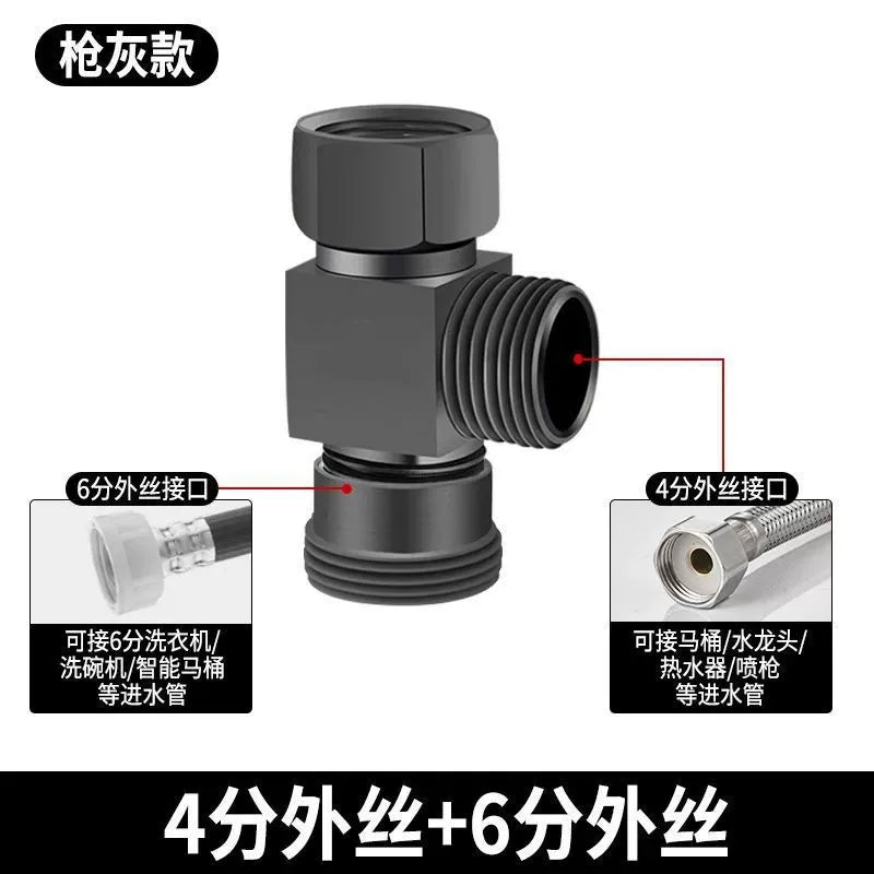 4 Points Faucet Inlet Valve G1/2 Brass Triangle Valve Heater Water Stop Valve Bathroom Toilet Washing Machine Universal Switch Oasis Select VFS-G4T6