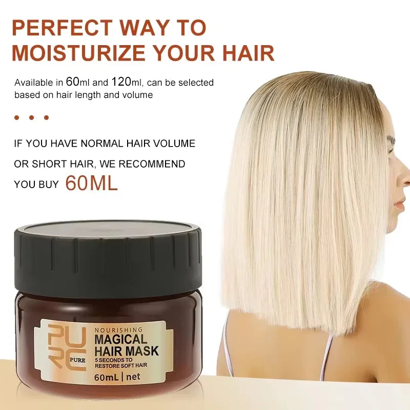 PURC Argan Oil Hair Mask Repair Damaged Frizz Masks Nourishing Smoothing Magic Hair Treatment Conditioner Hair Care Oasis Select 60ml