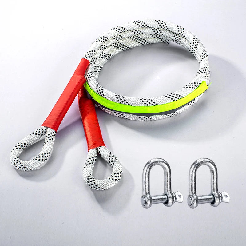 Car trailer rope, outdoor camping, off-road safety rope, towing rope, rescue rope, U-shaped steel buckle, polyester rope, towing Oasis Select 7m10t