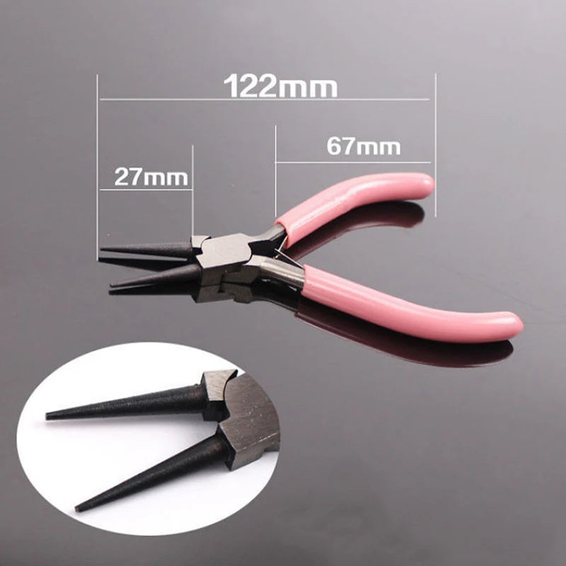 WholesaleMini Pliers Diagonal Round Bent Needle Nose Handcraft Beading Insulated Cutter Pliers For Jewelry Making Tools Oasis Select B