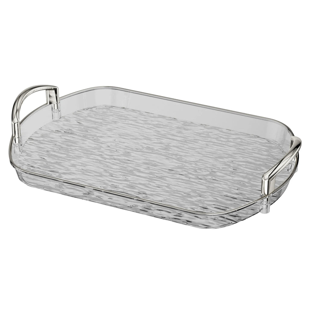 Clear Plastic Serving Tray with Dual Handles | Large Food Platter