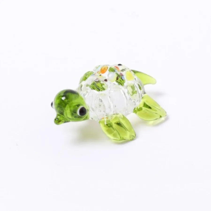 Cute Glass Turtle Miniature Figurine Japan Style Cartoon Sea Animal Ornaments Aquarium Fish Tank Kawaii Decor Accessories Oasis Select Pale Green