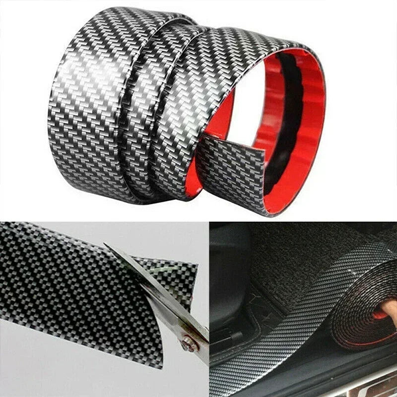 Universal Car Stickers Doorsill Bumper Threshold Step Carbon Fiber Protector Guard Strip Sticker Anti Scratch Strips Film Oasis Select