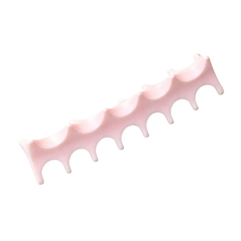 Silicone Fishbone Nail Brush Holder – 5-Slot Pen Organizer Nail Brush Holder Oasis Select pink