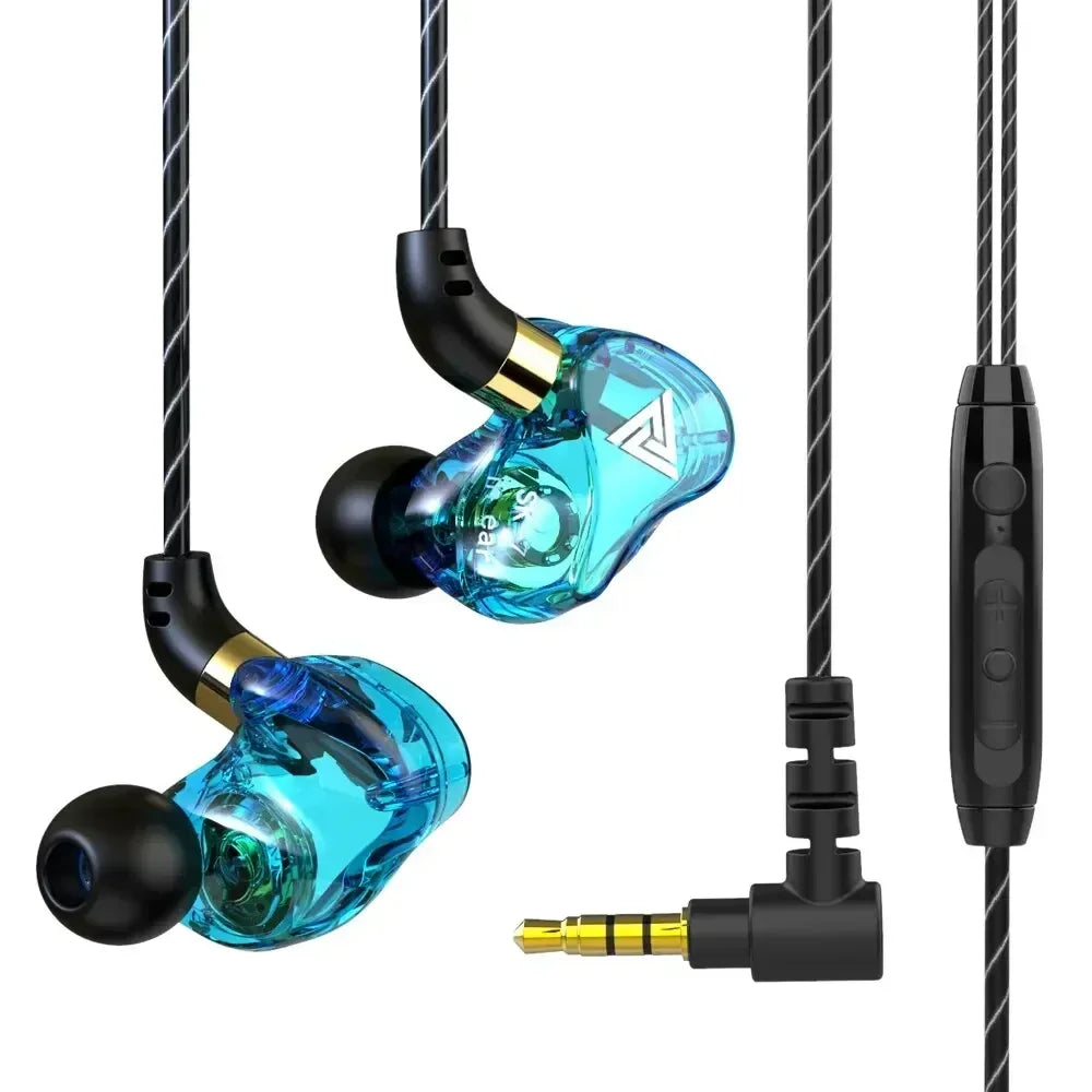 High Quality HiFi Wired Earphone Gaming Specific Headphones Bass Stereo Noise Cancelling Headset 3.5MM In Earbuds Ear With Mic Oasis Select Light blue