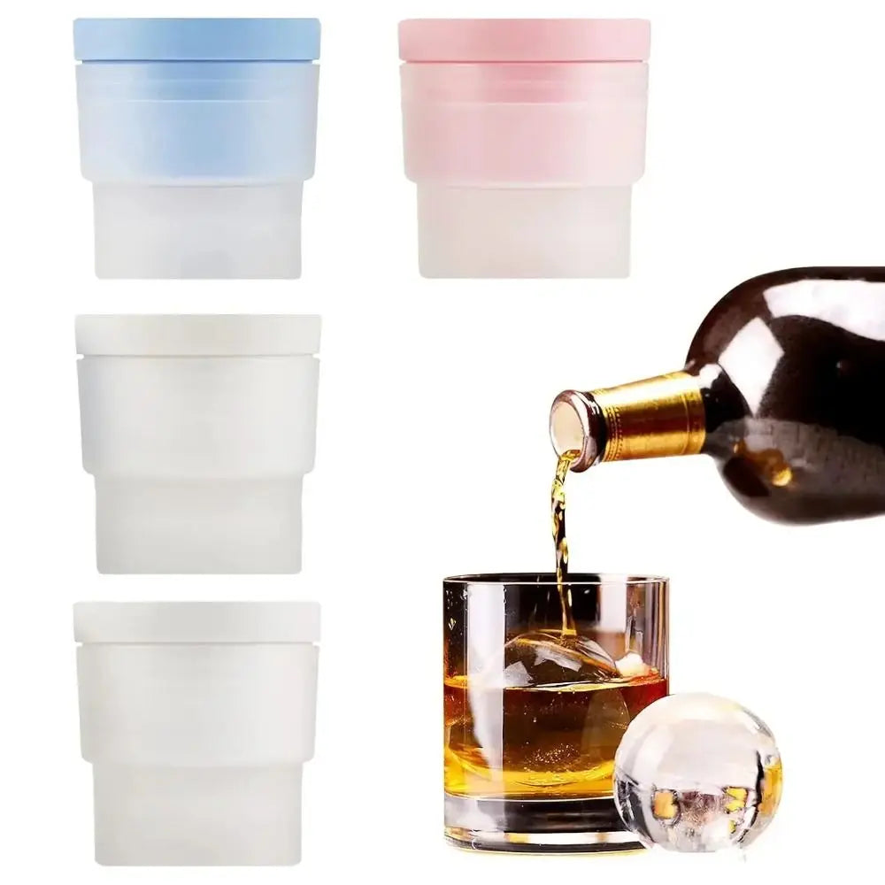 5PCS Large Silicone Ice Ball Mold Easy Demoulding Soft Ice Maker Round Ice Ball Reusable Ice Cube Machine For Whiskey Oasis Select