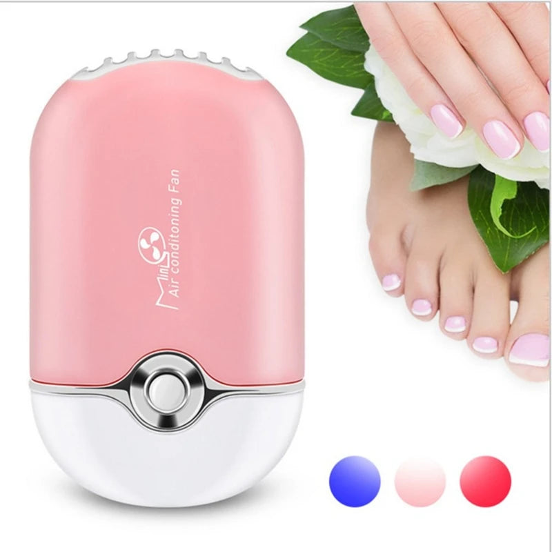 New USB Mini Fan Air Conditioning Blower USB Charging Fan Eyelash Hair Dryer Portable Nail Polish Quick Dry Pocket Cooling Fan Oasis Select
