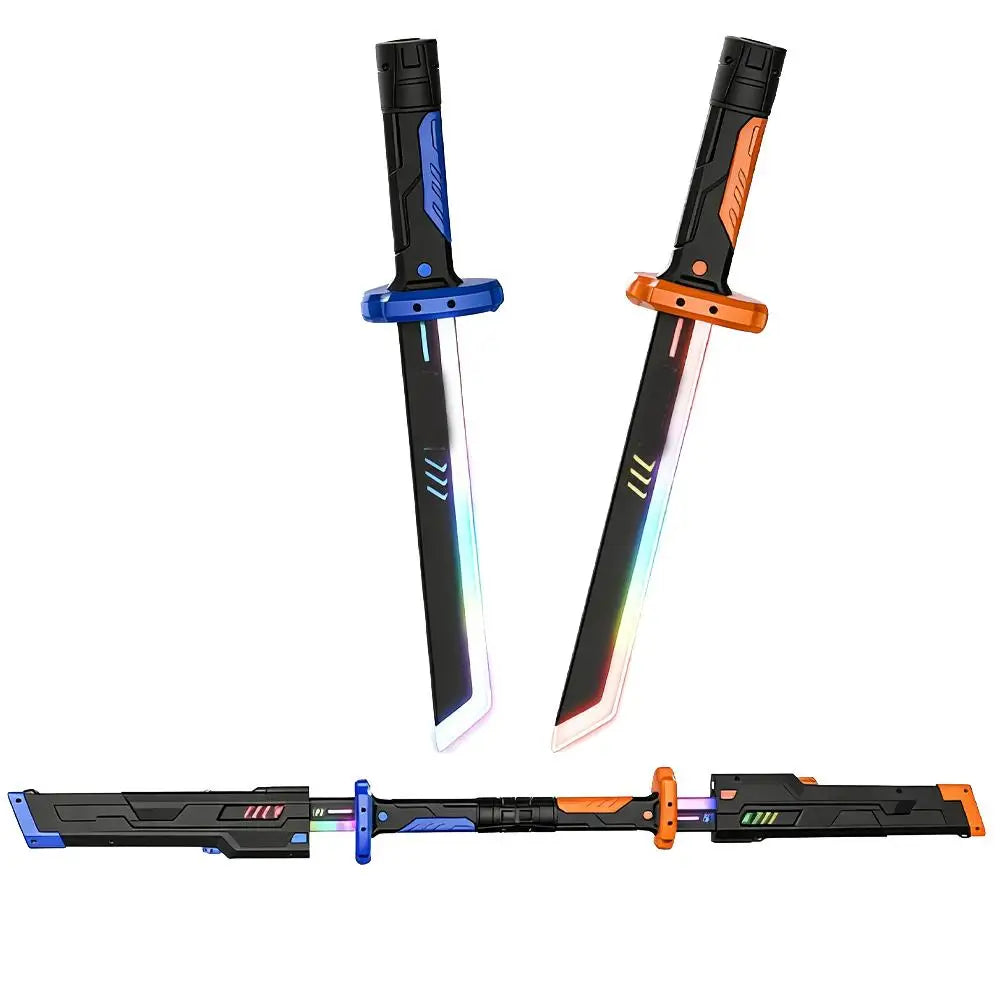 Colorful Streamer Glowing Sword Toys with Spark & Smoke Effect Light Sword Kids Adult Toys Holiday props sword Decompression Toy Oasis Select 1SET