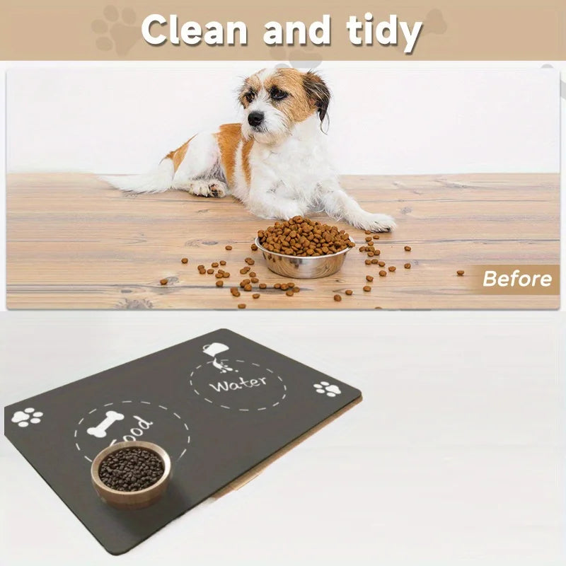 Pet Feeding Mat-Absorbent Dog Mat for Food and Water Bowl-No Stains Quick Dry Dog Water Dispenser Mat-Dog Feeding Supplies Oasis Select