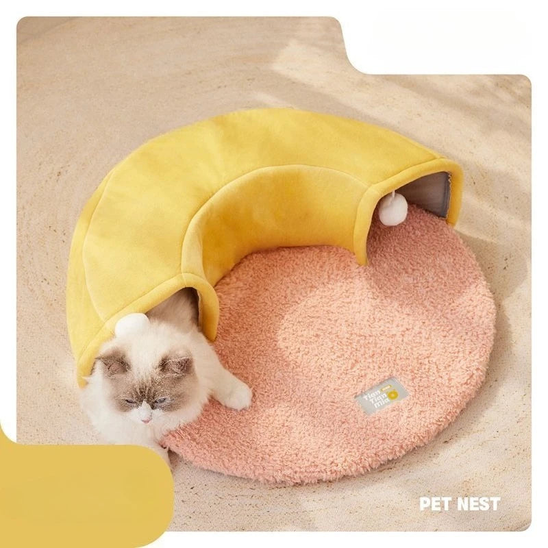 New Winter Warm Cat Bed, Dog Sleeping Bed, Plush Cat Princess Style, Dopamine Little Nest, Teddy Bed, Cute and Versatile Oasis Select