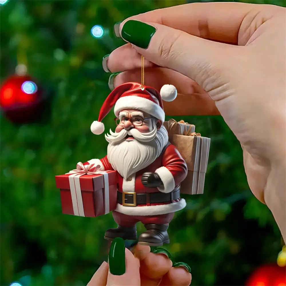 2D Acrylic Cat Christmas Ornament | Funny Xmas Tree Pendant