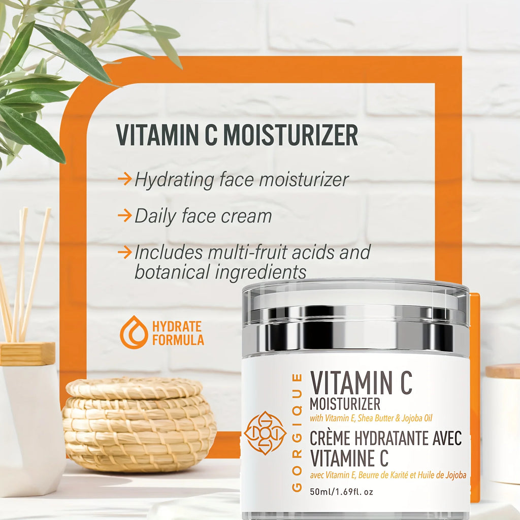GORGIQUE Vitamin C Face Moisturizer – Brightening Hydrating Cream Vitamin C Face Cream Oasis Select
