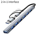 USB+Type C 7 Ports USB 3.0 HUB Expander High Speed OTG Adapter Docking Station For PC Macbook Laptop Hard Drive Mouse Keyboard Oasis Select 7 in 2 HUB