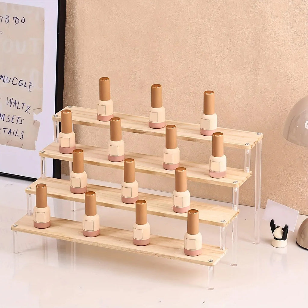 Wooden Transparent Display Rack, Perfume Storage Rack, Multi-Functional Decoration Rack, Used for Cosmetics, Nail Polish, Dolls Oasis Select