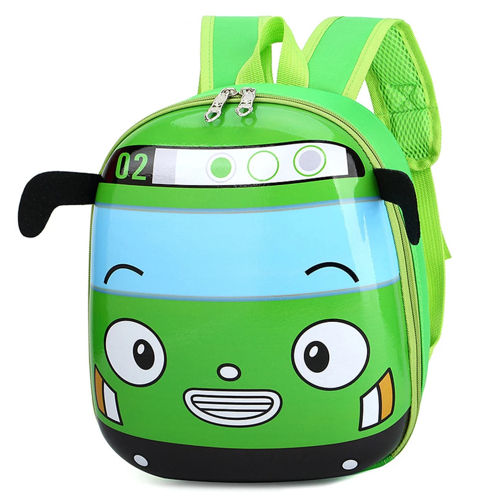 3D Cartoon Bus Kids Backpack – Toddler School Bag Boys & Girls Kids Backpack Oasis Select green france