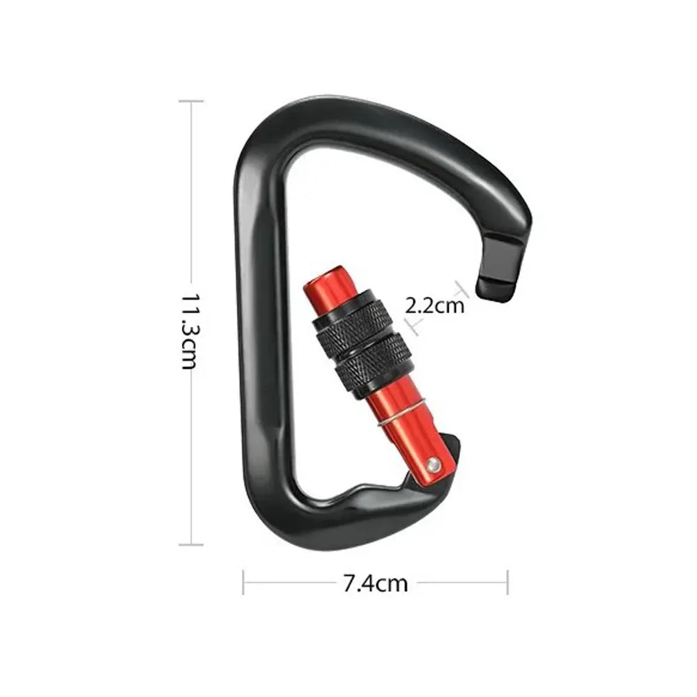 28kN Big D Screw Gate Carabiner Rock Climbing Mountain Landing Hook High Altitude Clip Aluminum Alloy Safety Buckle Equipment Oasis Select