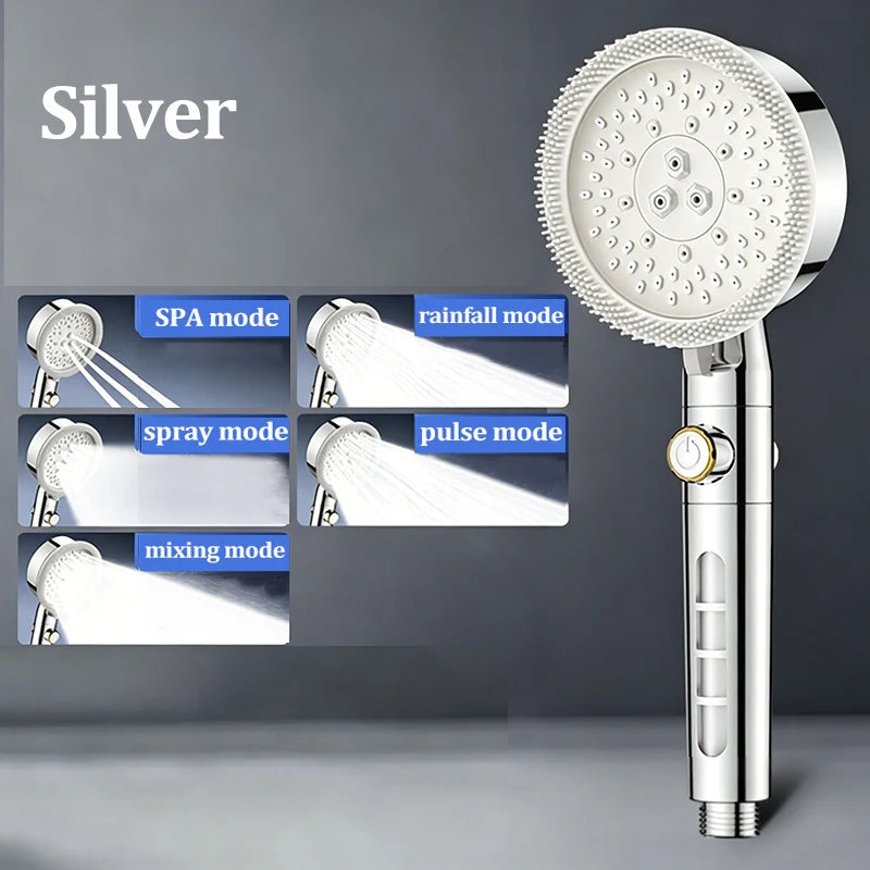5-Mode High Pressure Handheld Shower Head with SPA Filter