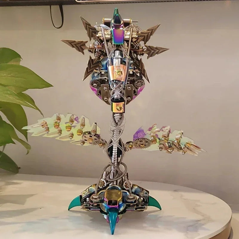 Man eating Flower Mechanical Metal Assembly Building Blocks Big Mouth Flower Machine Puzzle Model Toy Adult and Children's Birth Oasis Select