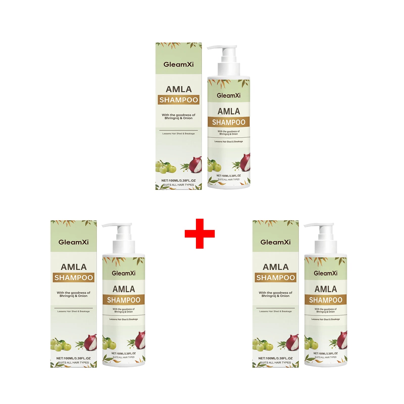 Amla Shampoo Strengthening Nourishing Hair Controls Excess Oil Adds Shine Reduce Hair Shedding Breakage Onion Bhringraj Shampoo Oasis Select 3pcs