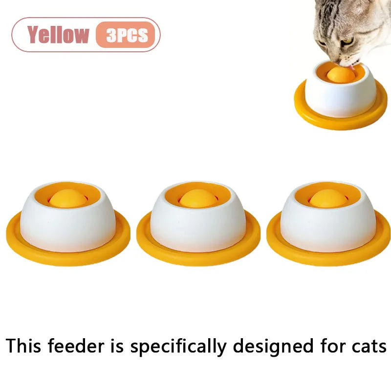 Interactive Pet Licking Mat for Cats and Dogs Non-Slip Slow Feeder Bowl with Raised Patterns Promotes Calmness and Oral Health Oasis Select Yellow-3PCS