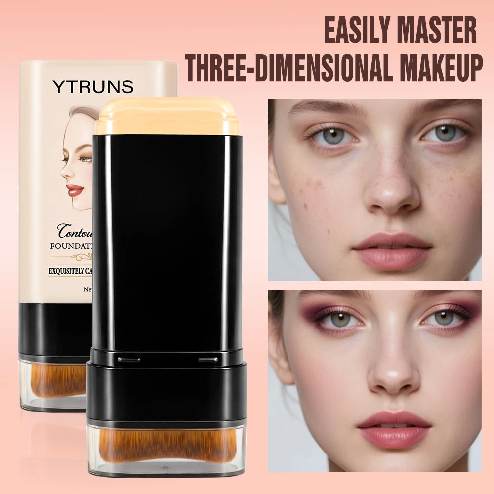 YTRUNS Foundation Stick 20g | Full Coverage Concealer & Brush