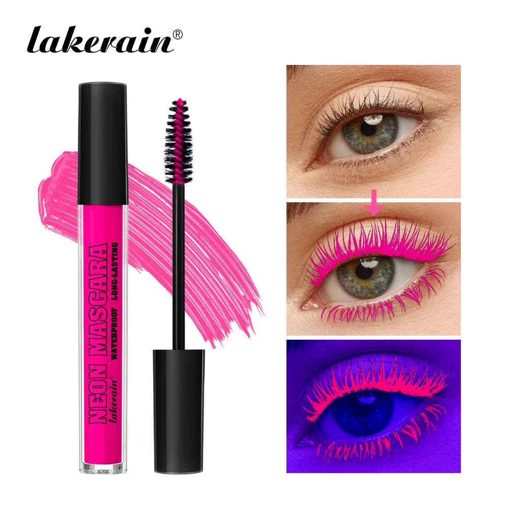 Fluorescence Mascara Waterproof Eyelash Long Lasting Fast Dry Colorful Neon Eyelashes Curling Lengthens Eye Lashes Cosmetics Oasis Select