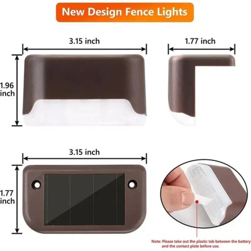 4/8/12pcs LED Solar Step Lights Outdoor Garden Waterproof Stair Light Fence Decoration for Patio Path Deck Stair Oasis Select 4PCS White Light