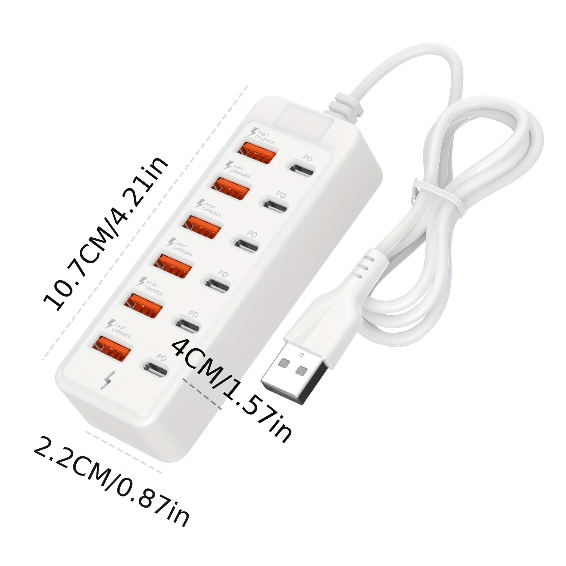 Fast-Charging Multi-Port Charger, 6-Port USB with Individual Ports & Power Indicator, Compatible with USB-C/USB-A Devices Oasis Select