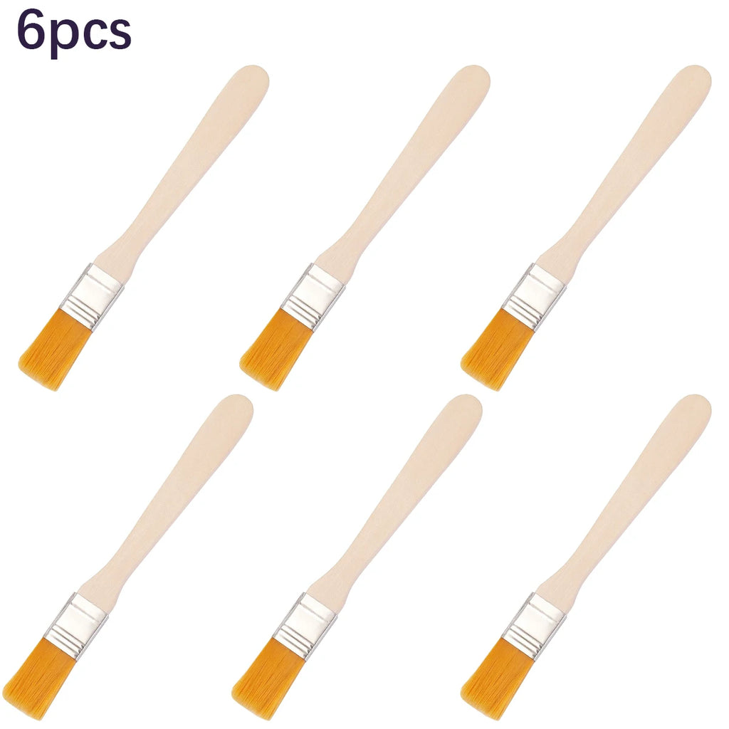 nylon brushes 6/12/18/32pcs short wooden handle art paint brushes watercolor brushes wall brushes art brushes cleaning tools Oasis Select 6pcs