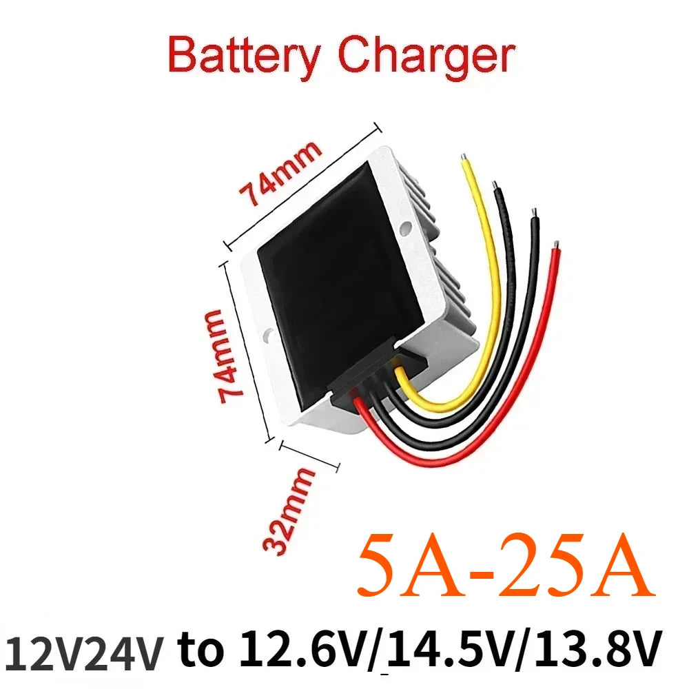 Battery Charger 9V-36V to 14.5V 12.6V 13.8V 5A-25A Constant Current DC 12V Lithium Battery Chargers for Dual-battery System Oasis Select