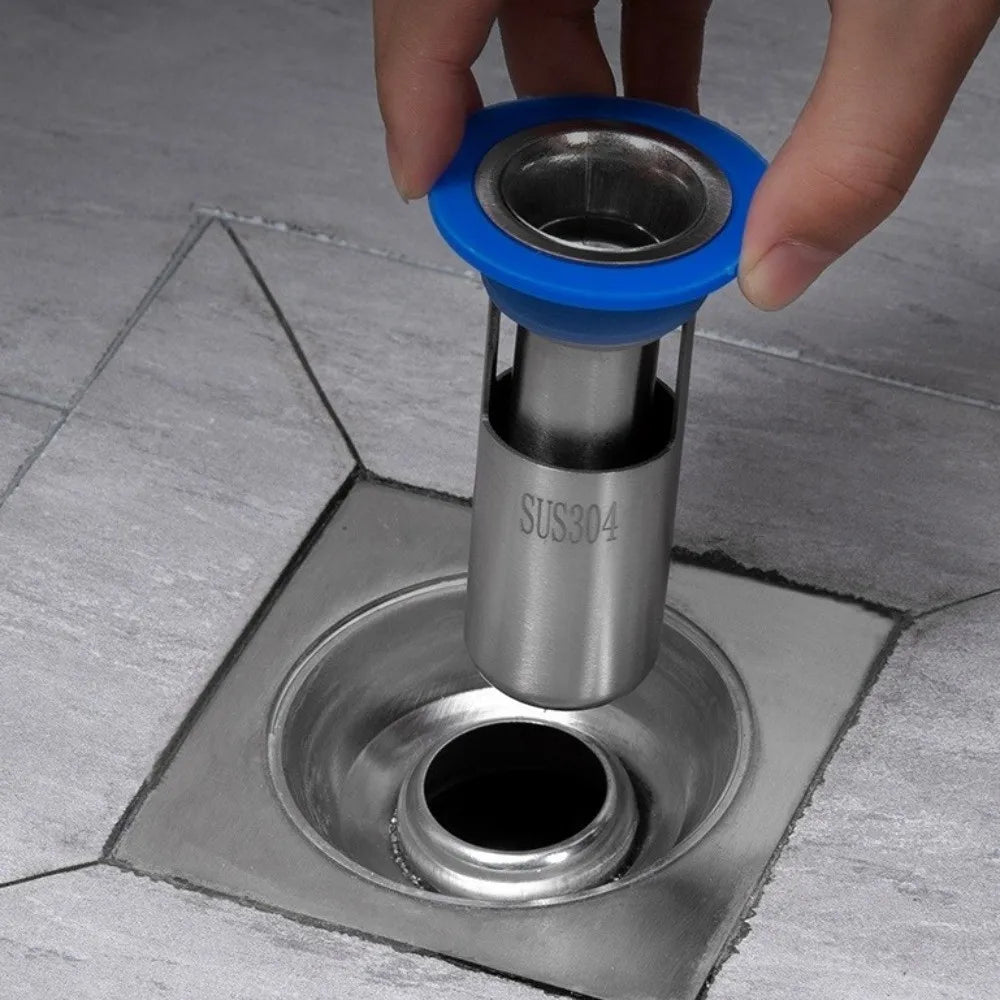 New Stainless Steel Floor Drain Core Insect Proof U-type Bathroom Sewer Drain Deodorant Sealed Floor Drain Home Oasis Select