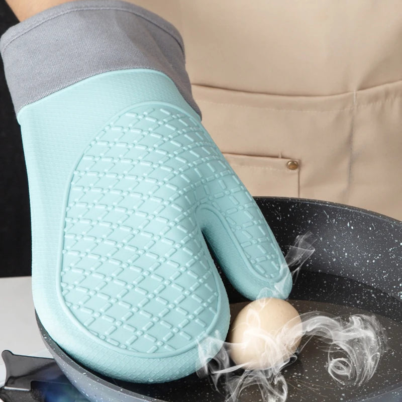 Cute Silicone Kitchen Single Oven Glove Mitts Insulation Heat Resistant Microwave Glove Baking High Temperature Resistance Oasis Select