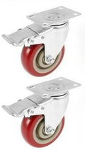 2/4 Pcs 3 inch Heavy-Duty Swivel Casters with Silent Brake - 360° Rotating Wheels for Furniture, Platform Carts & Home Use Oasis Select 2Pcs 3 inch