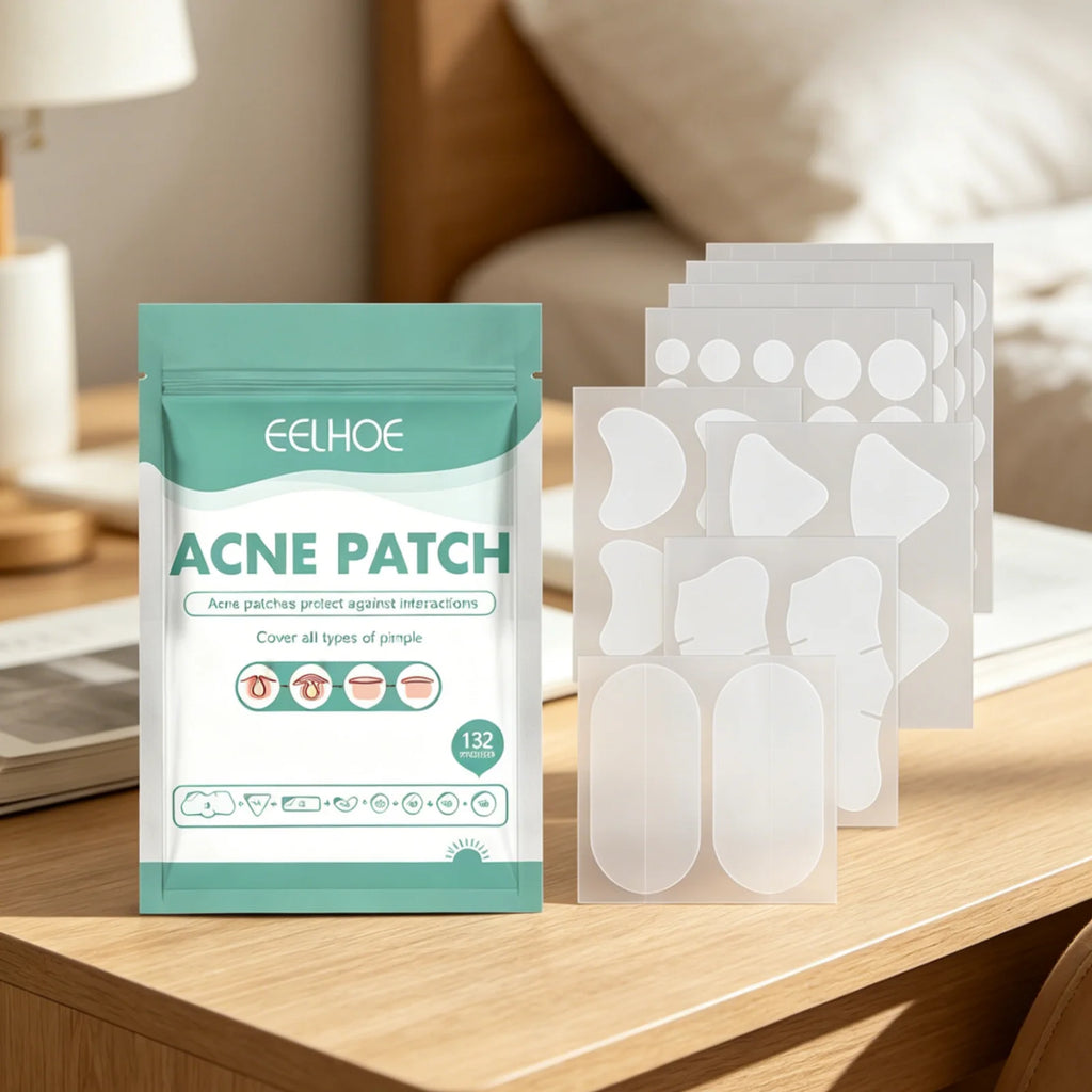 EELHOE 132-Pack Hydrocolloid Acne Patches – Invisible Pimple Fix Acne Patch Oasis Select