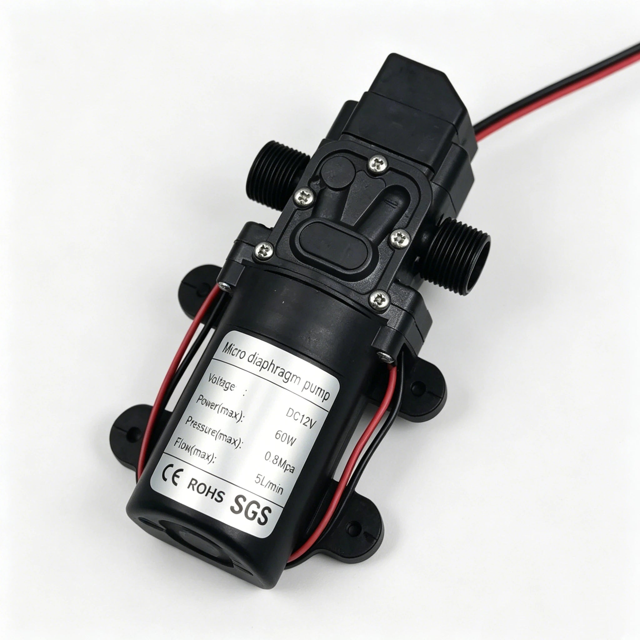 Mini Electric Diaphragm Pump 120PSI 60W 5L/Min High Pressure DC 12V Self-Prim Ing for Water Washing Machine Pesticide Spraying Oasis Select